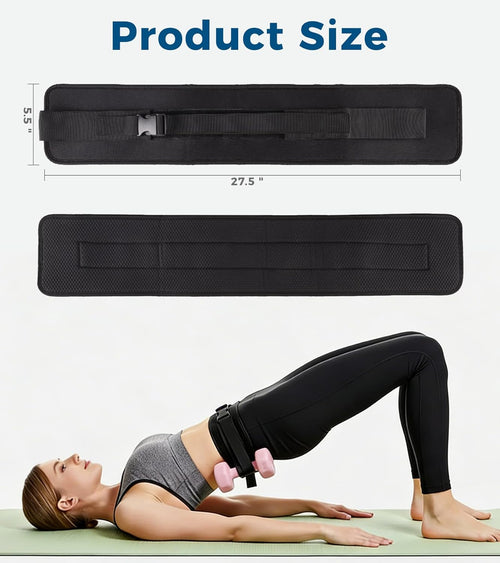 Hip Thrust Belt for Dumbbells, Kettlebells & Plates, Adjustable Booty Belt with Slip-Resistant Padding, Comfortable Glute Bridge Weight Belt for Home & Gym Workouts